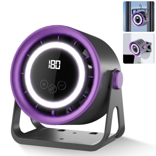 Desk Fan Desk Turbo Fan with 180 Adjustable Speed & Digital Display Low Noise Rechargeable Portable Fan with LED Night Light 360Rotation Table Personal Fan for Home Office Bedroom Summer Travel