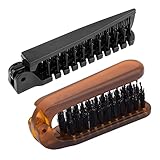 【MASSAGEFUNKTION】 Die einköpfige Haarbürste verwendet Kammzähne aus Nylon und bürstet Haare, und die zylindrischen Zähne des Doppelkopfkamms eignen sich ideal zum Einreiben der Haare tief in die Kopfhaut, sodass Sie sich entspannen können.