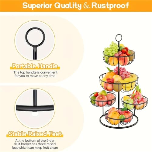 Cesta de frutas para encimera de cocina con diseño de centro de mesa multiusos 4