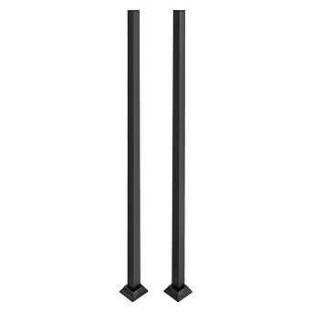 2X 38 Inch Black Wrought Iron Handrail Post Kit - Modern Metal Railing for Outdoor Deck, Stairs, Garden & Front Mount Remodeling