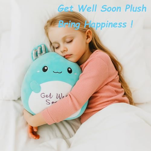 Image of Easfan 13'' Get Well Soon Axolotl Plush Pillow Soft Cute Salamander Plush Get Well Soon Gifts for Kids Patient Feel Better for Women Men