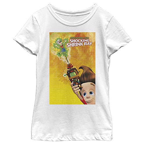 T-shirt Jimmy Neutron fille blanc idéal pour l'école en XS