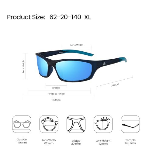 Image of Groeningen Rectangular Polarized Sunglasses for Men & Women - Lightweight TR Frame, UV400 Protection