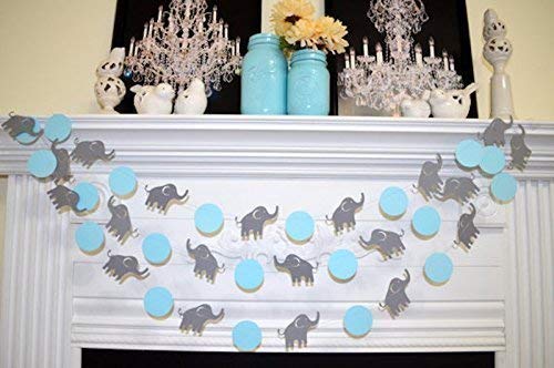 Elephant Garland, baby shower Decorations, decorations, Blue, yellow