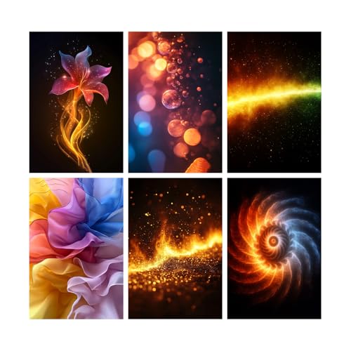 Image of SiddArtify Abstract Wall Art Poster Print Set - Modern Decorative Prints for Living Room Bedroom Office - 8x12 inch Board Pack of 6