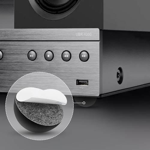 TXXATX 4 Stück Gummifüße Selbstklebend Schwarz 30mm Silikon Lautsprecher Spikes Rund Möbelpuffer Schutzpuffer Subwoofer Füße für Lautsprecher Spikes Monitore Möbelprodukte Haushaltsgeräte