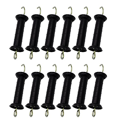 Plastic Electric Fence Gate Handle Insulators Gate Handle with Spring (Black) (12)