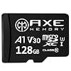 AXE 128GB MicroSDXC-Speicherkarte + SD Adapter mit A1 App Performance, V30, UHS-I U3, 4K