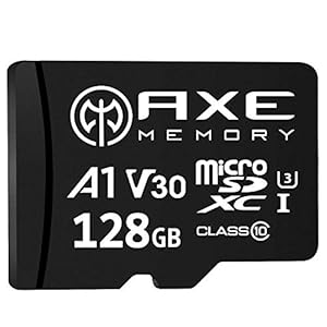 AXE 128GB MicroSDXC-Speicherkarte + SD Adapter mit A1 App Performance, V30, UHS-I U3, 4K
