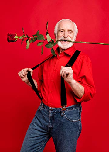 Moulen Men's X-Back 2 Inches Wide Heavy Duty Clips Adjustable Suspenders, Black, Size Large #TOP7