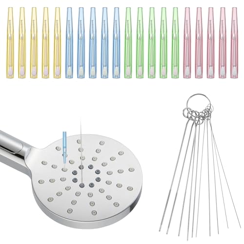 XLIUAX 30Pcs Shower Head Cleaning Brush, Showerhead Cleaner Tools for Small Hole Nozzle with Storage Boxes Shower Head Anti-Clogging Cleaning Brush Picks for Household Bathroom