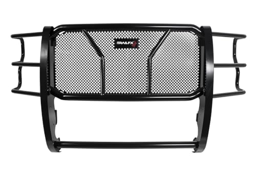 TrailFX Grille Guard with Brush Guard and Punch Plate for GMC Sierra 1500 2020-2021 Heavy Duty Black Powder Coated Steel 1-Piece Grille Guard TrailFX E0517B