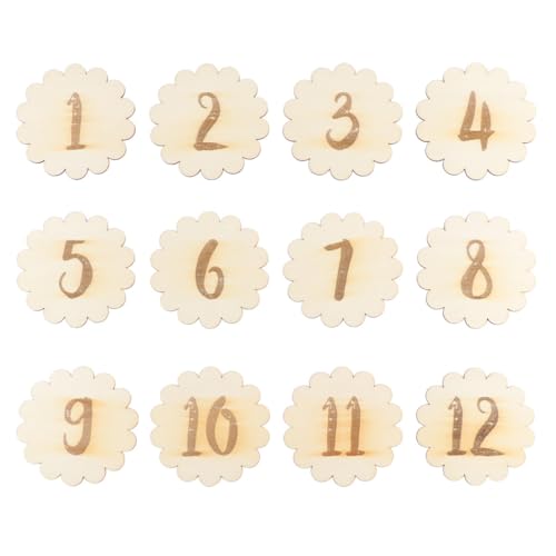 DRAFIDEEP Tarjetas de Número Mensuales para Ñiño, 12 Piezas de Cartulina Gruesa para Celebrar de Primer Año y Sesiones Fotográficas en Interiores