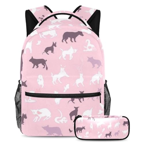 Cartable rose silhouette animal pour adolescents adapté aux journées de cours