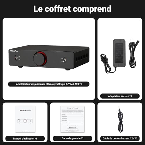 AIYIMA A20 Amplificateur Stéréo HiFi de Classe D Entièrement Équilibré 300W – vue 9