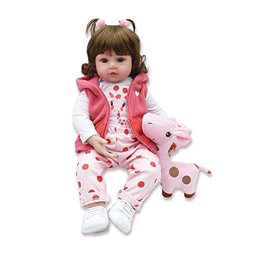 Reborn Doll Newborns Soft Silicone Adorable Lifelike Baby Dolls Toddler Realistic Baby Doll Girl Surprice Gift Kid Toy Set Ensemble Real Looking Weighted Baby Doll Classic 18 Inch Doll for Ages 3+