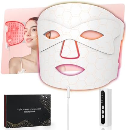 Red Light Therapy Mask, Led Face Light Therapy Mask with 8 Light Modes ...