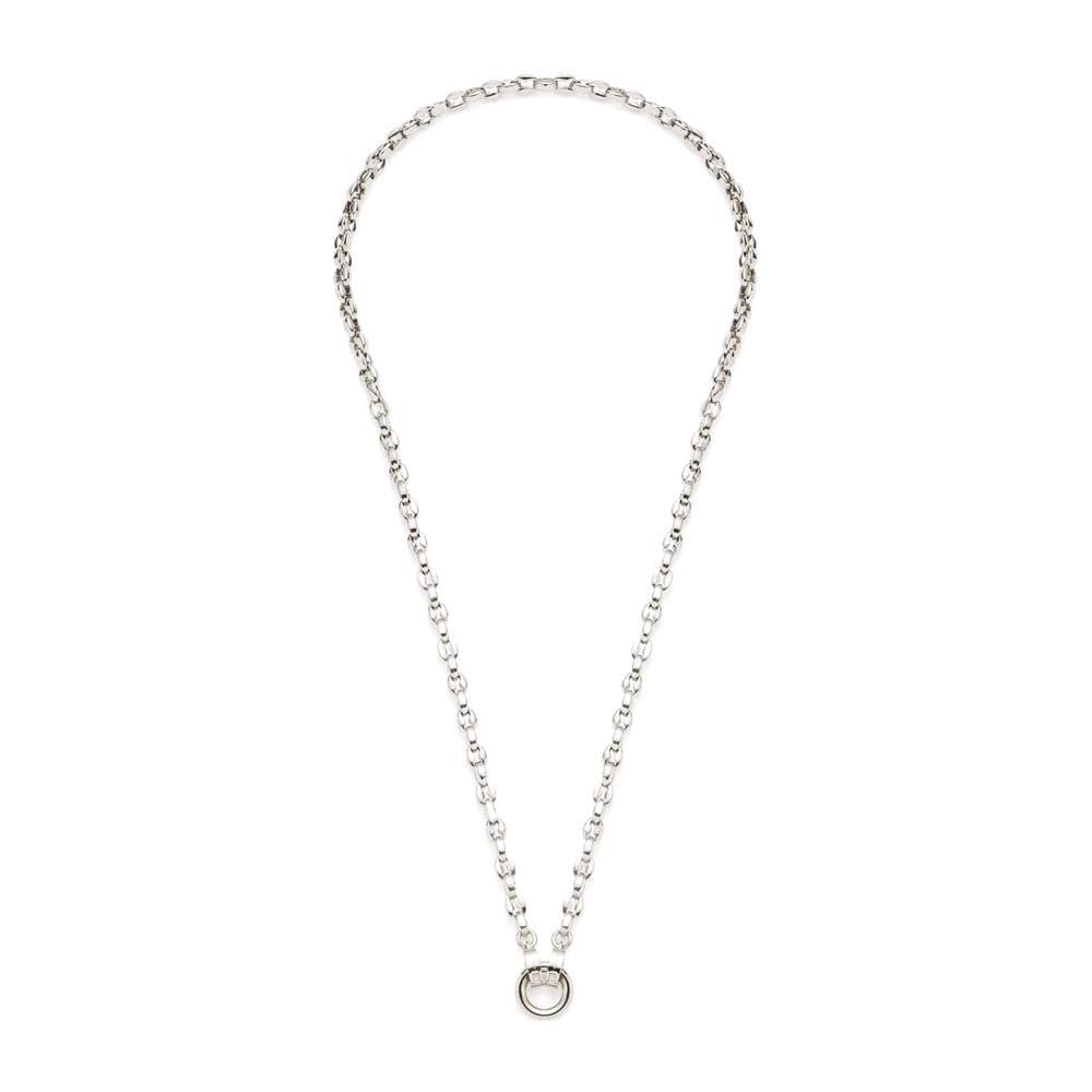 JEWELS BY LEONARDO Halskette Clip & Mix Romea • Kette aus silberfarbenem Edelstahl • massive Kettenglieder in Bohnenform • Ring zum Anhängen von Charms • 50 cm Länge • Geschenk Schmuck Damen • 023272