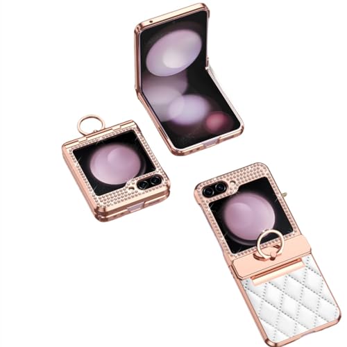 Étui de téléphone en cuir blanc Galaxy Z Flip 5 idéal pour sécuriser vos photos en déplacement