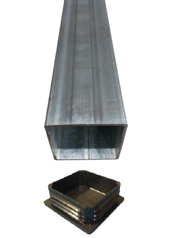 LeMétal – Tube carré acier galvanisé 40x40x2 mm (200 cms) - Longueur au choix de 50 à 300 cms - Bouchon plastique offert !