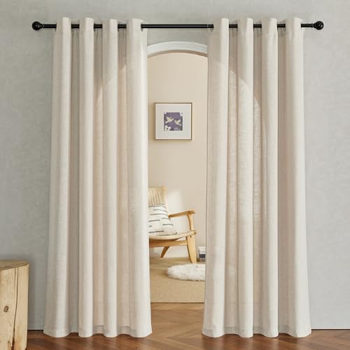 PONY DANCE Boho Style Linen Curtains for Living Room Ösenvorhang 2er Set H 210 x B 140 cm Natur, Leinenoptik Gardinen Wohnzimmer Halbtransparente Leinenvorhänge mit Ösen PONY DANCE Boho Style Linen Curtains for Living Room Ösenvorhang 2er Set H 210 x B 140 cm Natur, Leinenoptik Gardinen Wohnzimmer Halbtransparente Leinenvorhänge mit Ösen