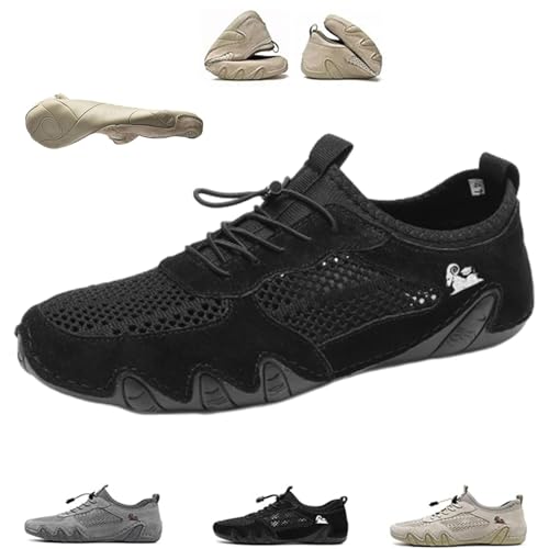 Vogany Men Shoes,Vogany Shoes Orthopedic Sneakers Men Handmade Men's Casual Driving Trainers - Summer Outdoor Breathable Mesh Slip-On Sneakers for Hiking & Walking