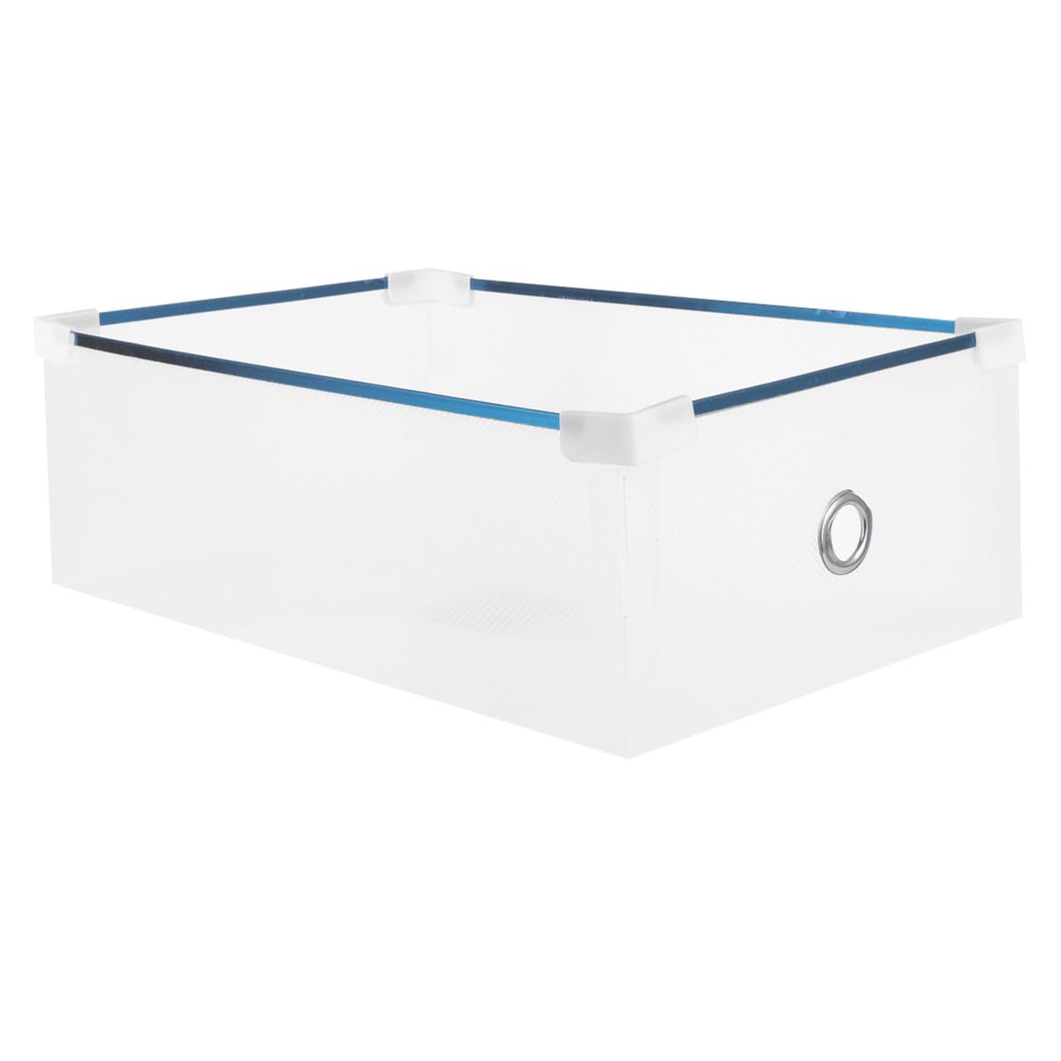 10 Pezzi Scatola Organizer Scarpe in Plastica Bianco Impilabile e Portatile Bordo in Metallo per Armadio, Contenitore Basso per Scarpe da Donna 31x20x12,5 Cm