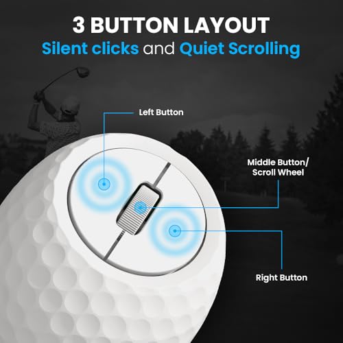 Image of Sports 123 Addition Bluetooth Mouse with 2.4 GHz & BT 5.3 Dual Wireless, 6 Buttons, C-Type Charging, RGB Lights, Connect 3 Devices, Ergonomic Design for Laptop, Smartphone, Tablet (Golf)