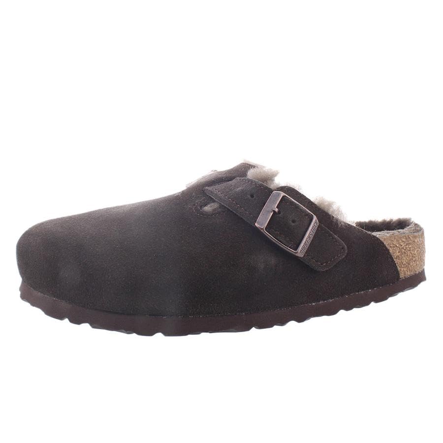 Image of Mocha Suede Boston Shearling by Birkenstock | Comfort Shoes