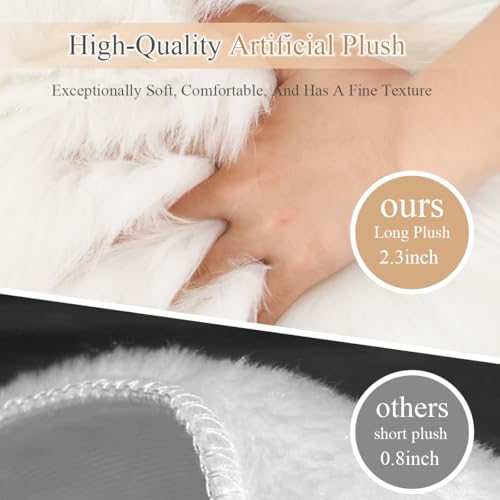 2Pack 12 Inches Mini Faux Fur Rug miniatura 5