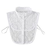 Cuello Falso Blanco, Media Camisa Desmontable con Estilo Desmontable Blusa Dickey Collar para Dama (Blanco)