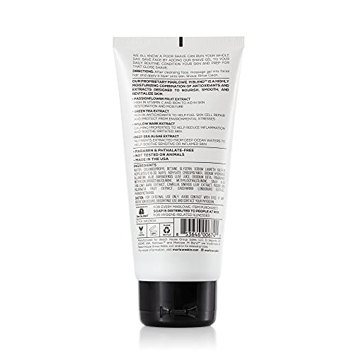 Marlowe. No. 142 Men's Shave Gel 6 Oz | Protects Skin From Irritation & Razor Burn | Hydrates & Lubricates Skin Better Than Foam | Sensitive Skin Approved #TOP1