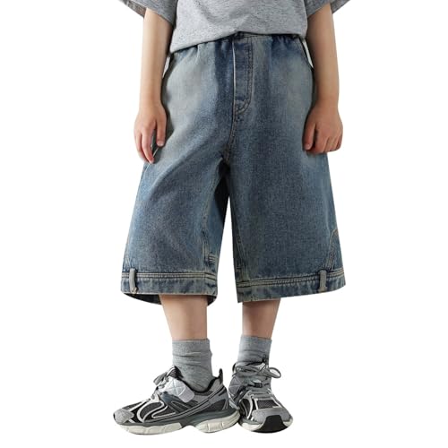 Pantalones cortos vaqueros elásticos para niño de verano casuales sueltos tipo cargo