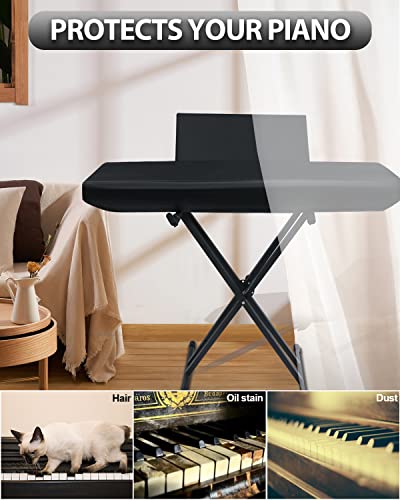 Ynester Piano Keyboard Dust Cover - Large 88 Keys Waterproof Stretchy Electric Piano Keyboard Covers For Digital Electric Pianos, Full Cover Elastic Lock Music Keyboard Protector Cover #TOP4