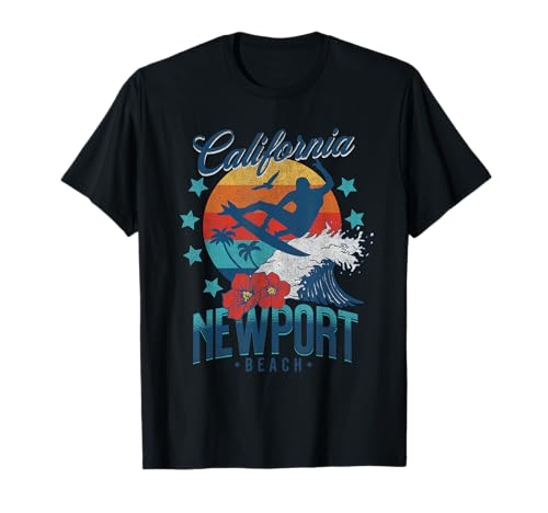 Newport Beach California Surfing Vintage Vacation Retro Surf T-Shirt