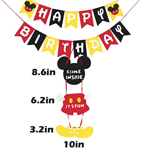 Heeton Mickey First Birthday Kit Mouse 1St Birthday Cake Topper Balloons Party Decorations High Chair Banner Door Hanger Mickey Theme Baby Boy Photo Booth Props #TOP4