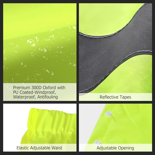 Rain Pants, High Visibility Safety Coat, Hi Vis Waterproof Work Pants, Lightweight Rain Gear for Outdoor Activities, Men Women, Yellow P, L-XL3