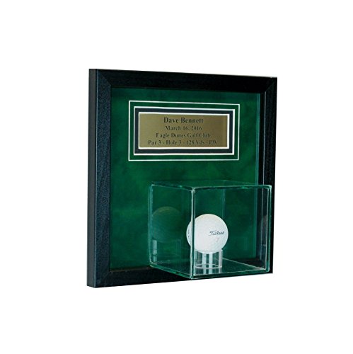 Image of Wall Mounted Golf Hole in One Display Case with Custom Personalization