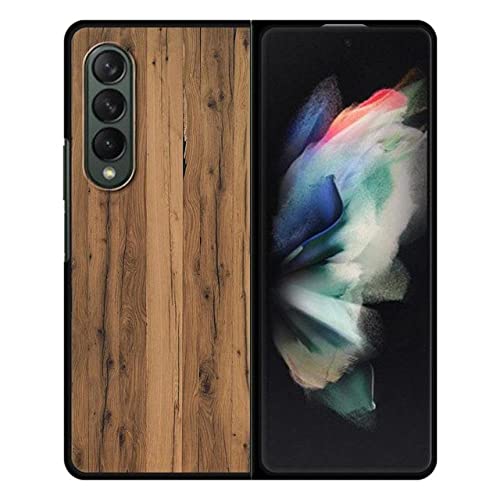 Coque Samsung Z Fold4 5G BKB03 étui texture bois noir