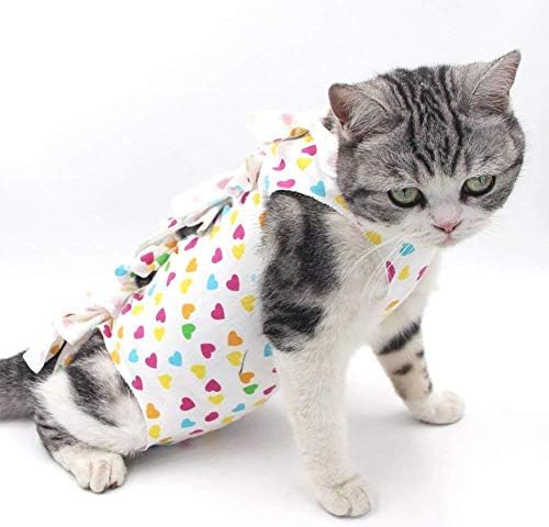 Lightton Protective Coat Pet,Recovery Suit Pet Clothes Cats Dogs After Surgery, Female Cotton Sterilization Operation Recovery Suit,L Size