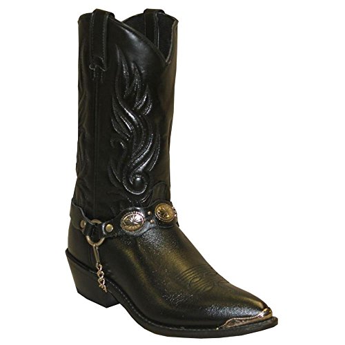 Abilene Men's Sage by with Concho Strap Western Boot Black 11.5 EE US - Main Image