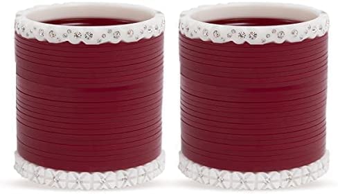 CHOTTEY LAL AND SONS Bridal Punjabi Maroon Designer Chura for Bridal Dulhan Punjabi Katrina Kaif Choora Fashion Jewellery for Womens Dulhan Chuda Set - Large (B09Y76YLSL) Amazon Price History, Amazon Price Tracker
