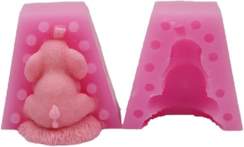 Miniatura 5 de JIINWINHT Moldes de silicona para cupcakes, diseño de elefante animal 3D, moldes de gelatina de jabón, pasteles hechos a mano de chocolate,