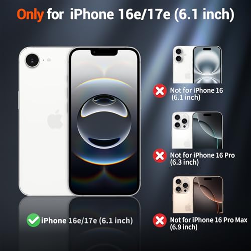 Image of SUPFINE Magnetic for iPhone 17e Case /iPhone 16e Case (Compatible with MagSafe) (Military Grade Drop Protection) Translucent Matte Shockproof Phone Cover,Starry Orange