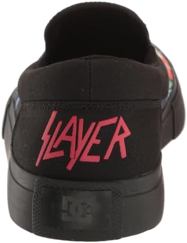DC Men's Slayer Manual Slip On Skate Shoe, Black/Black/Green, 10 | Image 2