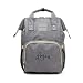 Personalized Large Diaper Bag Knapsack/Tote Bag/Backpack -Custom Monogram Embroidered for Infant/Baby Bag (Grey 2)