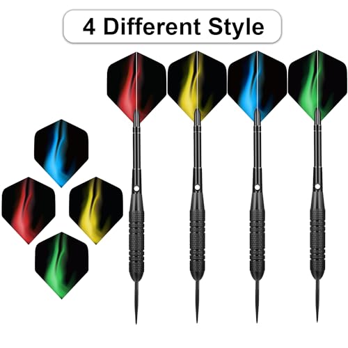 WayArrival Profi Steel Darts Set | 12 Stück 24g Dartpfeile mit Metallspitze & Messing-Schäften | Inkl. 24 Flights, 20 O-Ringe, Ersatzschäfte | Für Bar, Training & Turnier