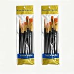 Brosses de peinture noire, Aoartix 20 Pcs ronde pointée Conseil Artiste Pinceaux de peinture de professionnels Set pour l'huile acrylique Aquarelle Toiles Rock Corps visage clou Miniature Détaillant Dessin Fournitures d'art
