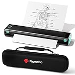 Phomemo M08F Portable Thermal Printer, A4 Bluetooth Inkless Mobile Printer Compatible with Phone Laptop, Wireless Printers for Home Office Trip School with Case