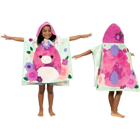 Franco Squishmallows Kids Hooded Towel Poncho Cover